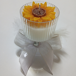 Mika Şekerlikli Ayçiçeği Mum Düğün Nişan Nikah Kına Sünnet Bride to be Hediyelik