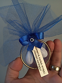 Gold Halkalı Badem Şekerli  Babyshower Yenidoğan Bebek Mevlüd-i Dogumgünü Sünnet Magnet Hediyelik