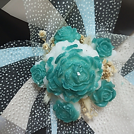 Kişiye Özel Yeşil Renkli Şakayık Kutu Mum (Box Candle)Hediyelik