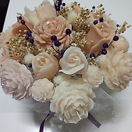 Şakayık -Gül Mum Buket Hediyelik