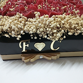 Kırmızı İsteme Çiçeği Mum Tasarım Buket