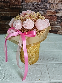Pembe Renkli Candle Box Kutu Mum Çicek Hediyelik