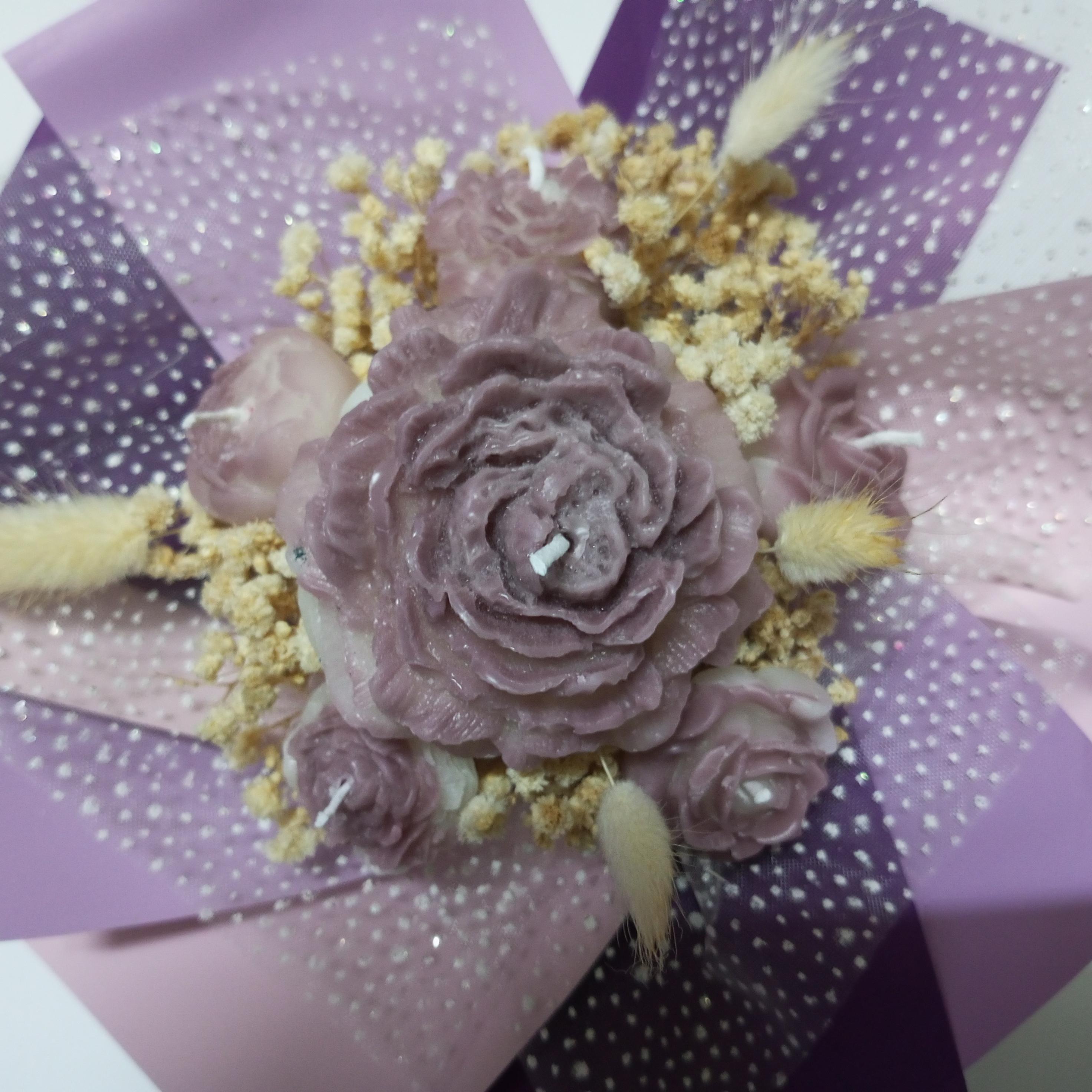 Kişiye Özel Mor Renkli  Kutu (Box Candle)Mum Hediyelik