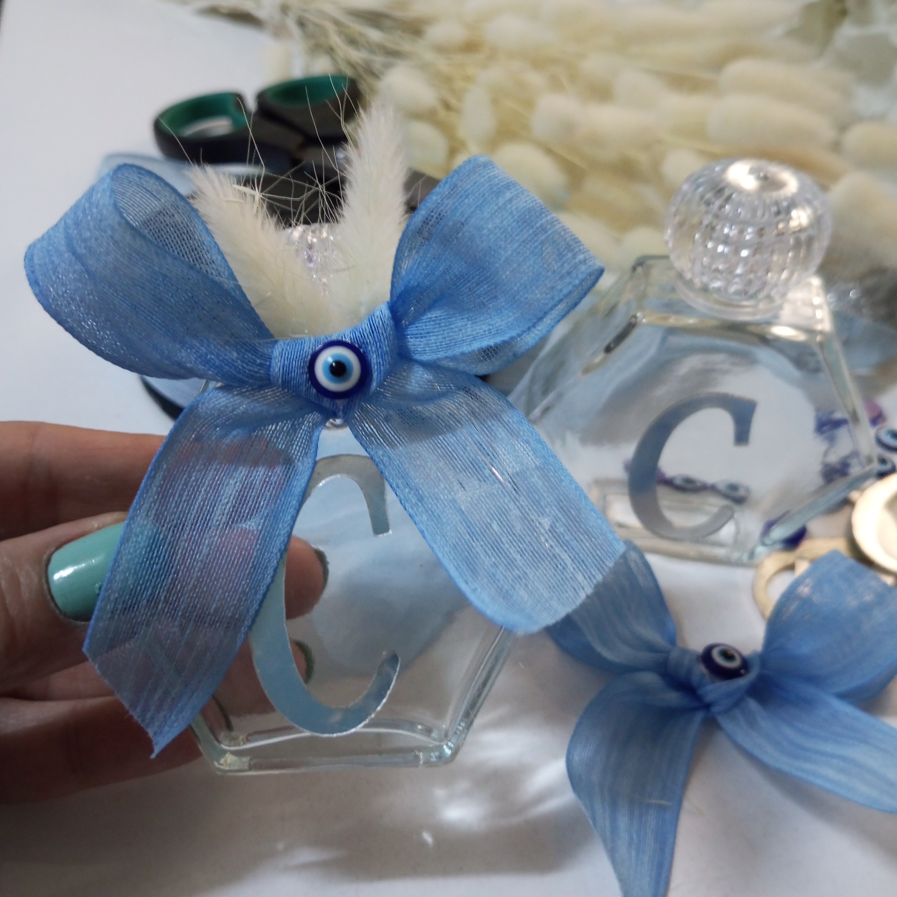 Gümüş -Gold Simli Kolanyalı Cam Şişe Düğün Nişan Nikah Kına Sünnet Bride to be Hediyelikler Hediyelik