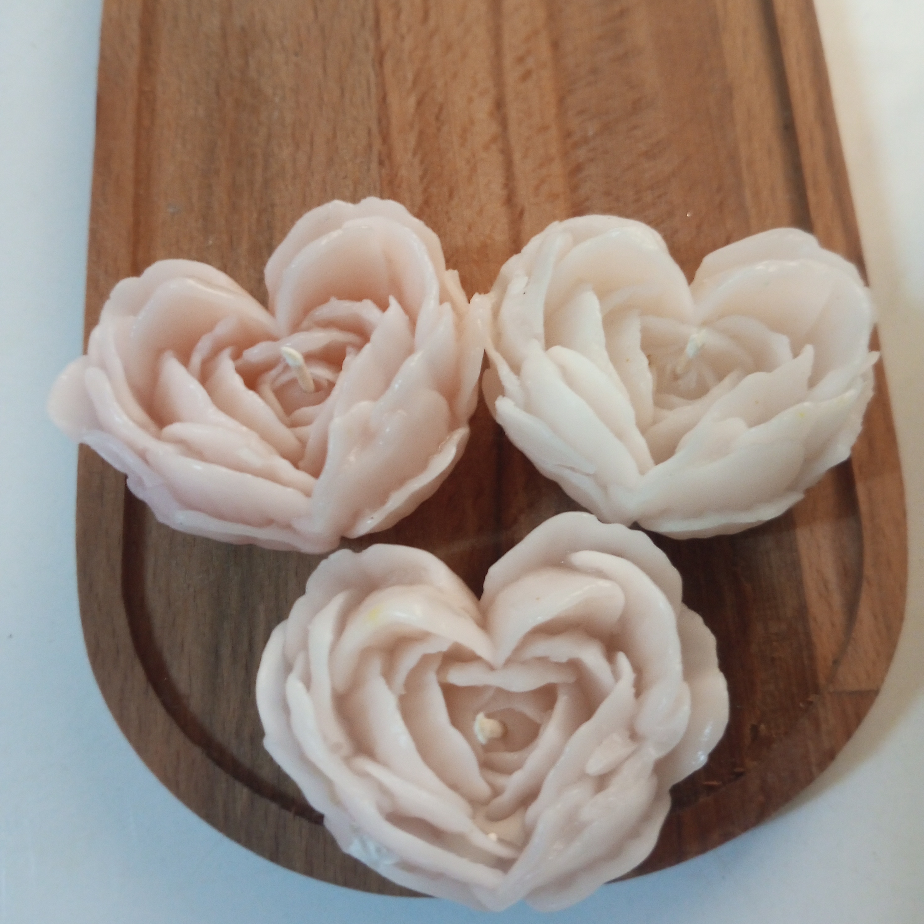 Dekoratif Kalp Orkide 3'lü Mum Set