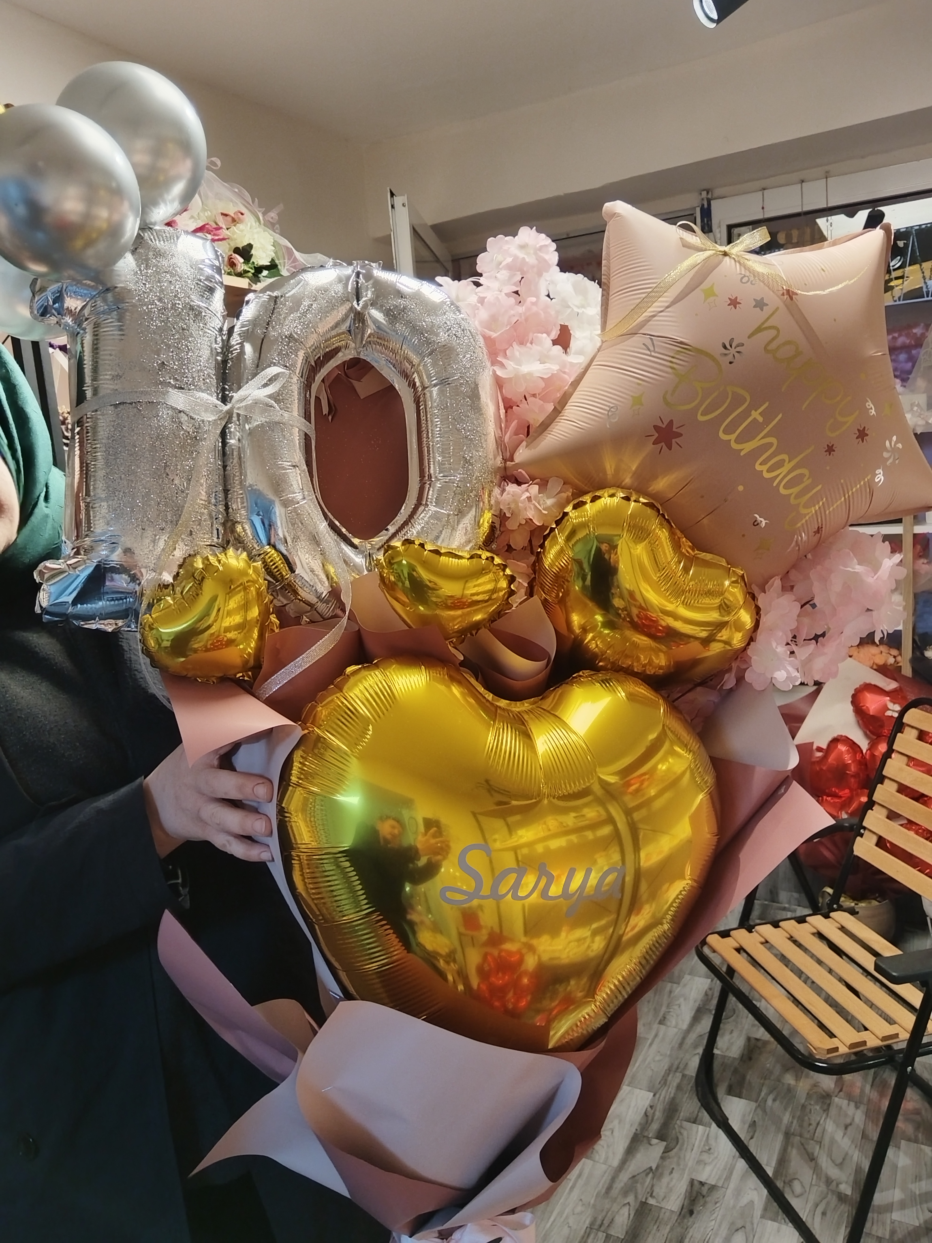 1 Metrelik Doğum Günü El Balon Buket