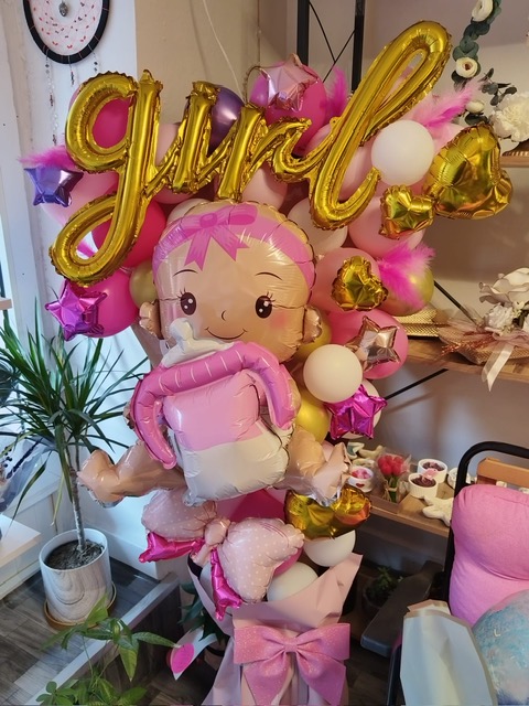Kız Bebek Hoşgeldin Dev Balon Buket