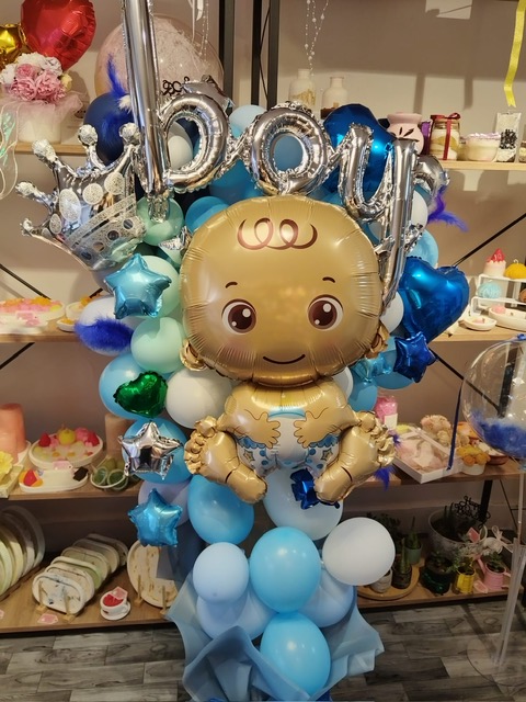 Erkek Bebek Dev Balon Buket