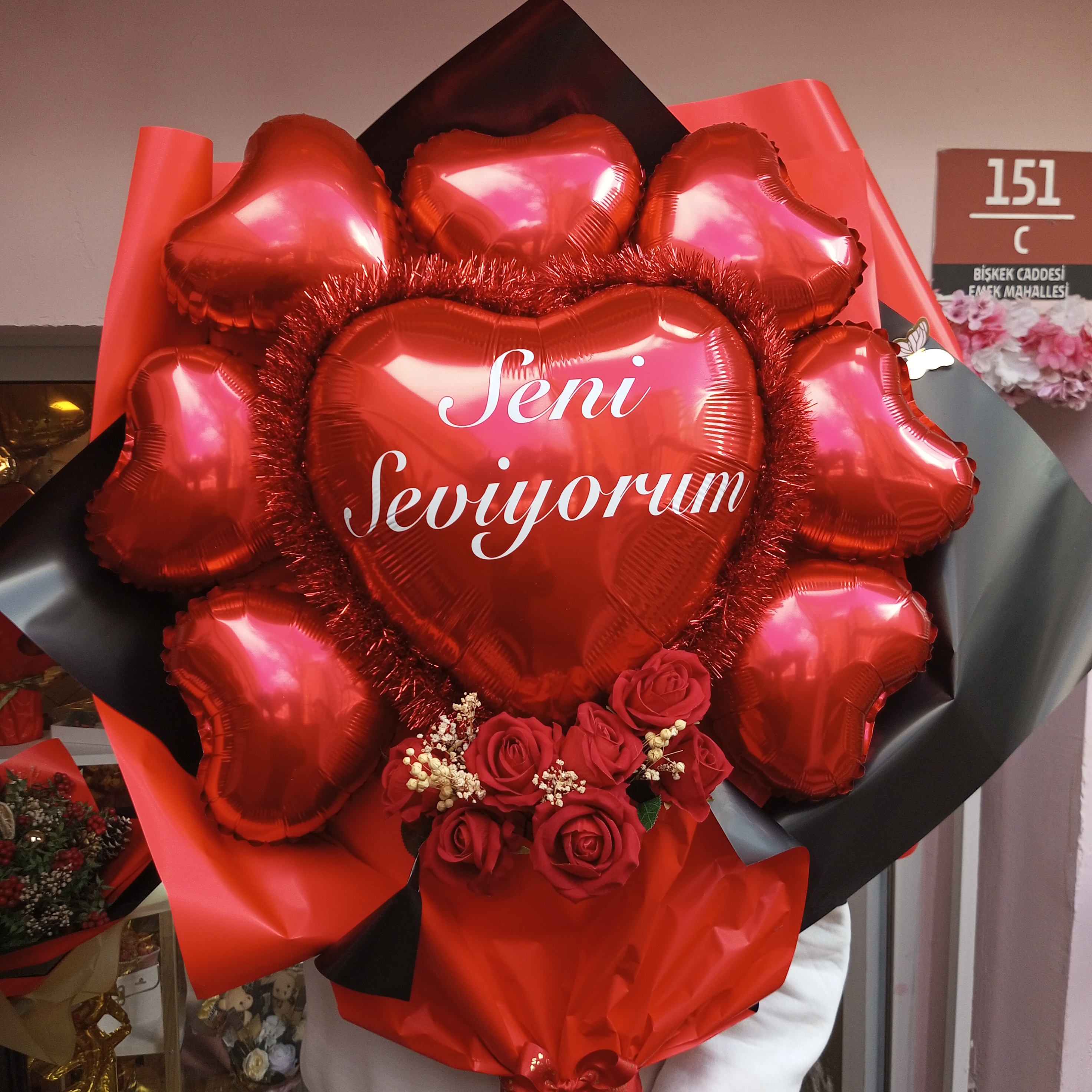 1 Metrelik Balon Aşk Buketi